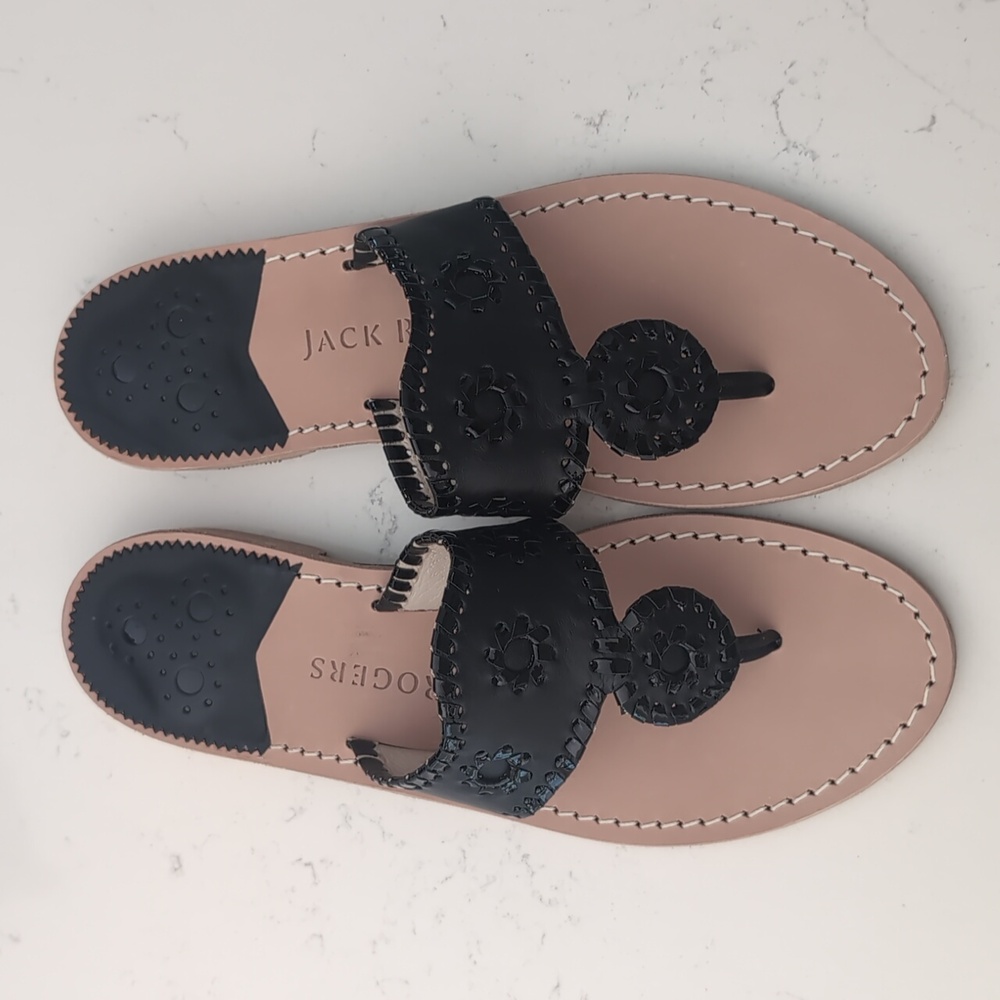 Jack Rogers Black and Tan Sandals for Women